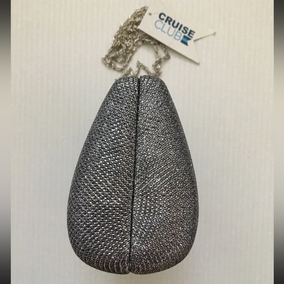 Cruise Club NWT Mini Metallic Chain CrossBody Evening Hard Shell Bag Purse - Picture 11 of 11